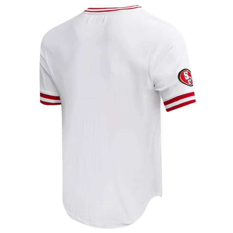 San Francisco 49ers Pro Standard White Classic Chenille Double Knit T-Shirt American Football Jerseys