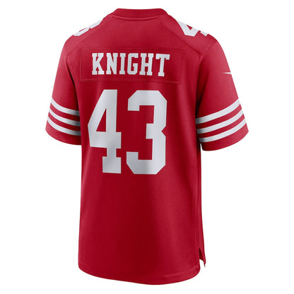 San Francisco 49ers #43 Qwuantrezz Knight Scarlet Game Player Jersey Stitched American Football Jerseys