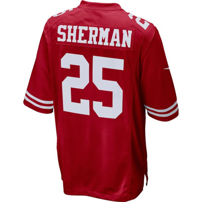 San Francisco 49ers #25 Richard Sherman Scarlet Game Player Jersey Stitched American Football Jerseys