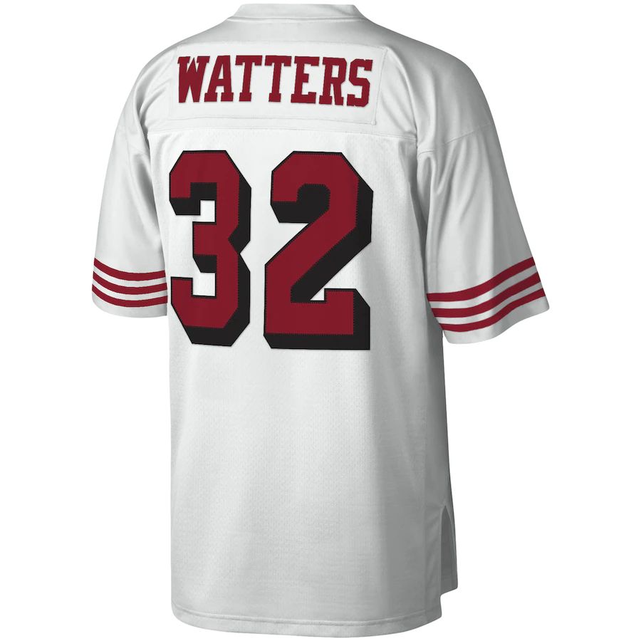 San Francisco 49ers #32 Ricky Watters Mitchell & Ness White Legacy Replica Jersey Stitched American Football Jerseys