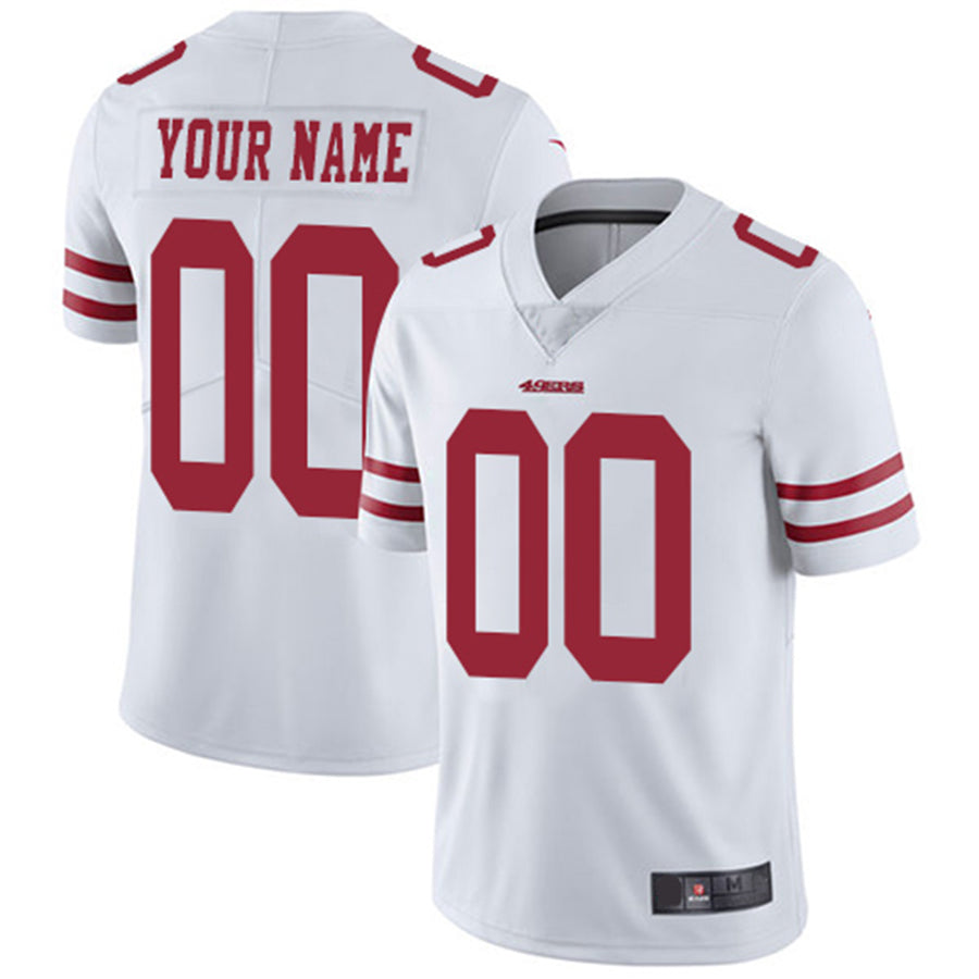 Custom San Francisco 49ers Road White Vapor Untouchable Limited Jersey Stitched American Football Jerseys