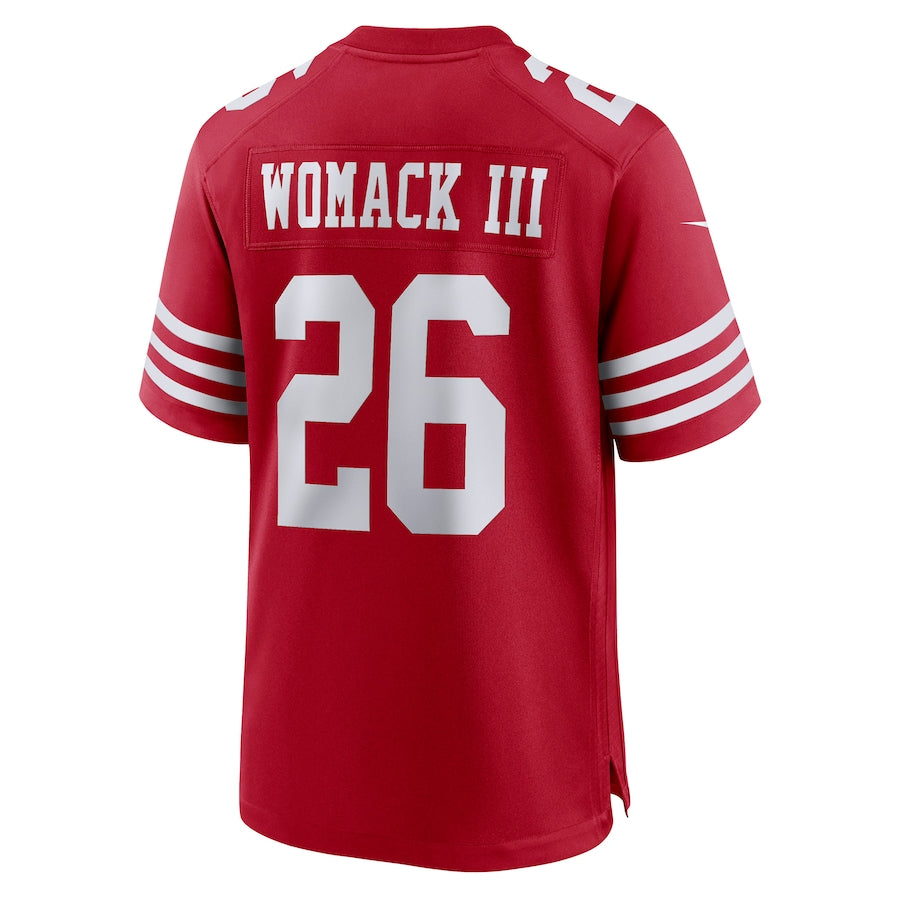 San Francisco 49ers #26 Samuel Womack III Scarlet Game Player Jersey Stitched American Football Jerseys