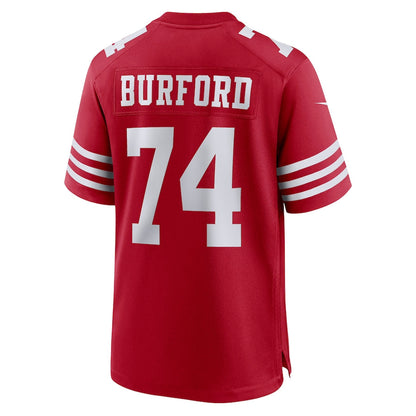 San Francisco 49ers #74 Spencer Burford Scarlet Game Player Jersey Stitched American Football Jerseys