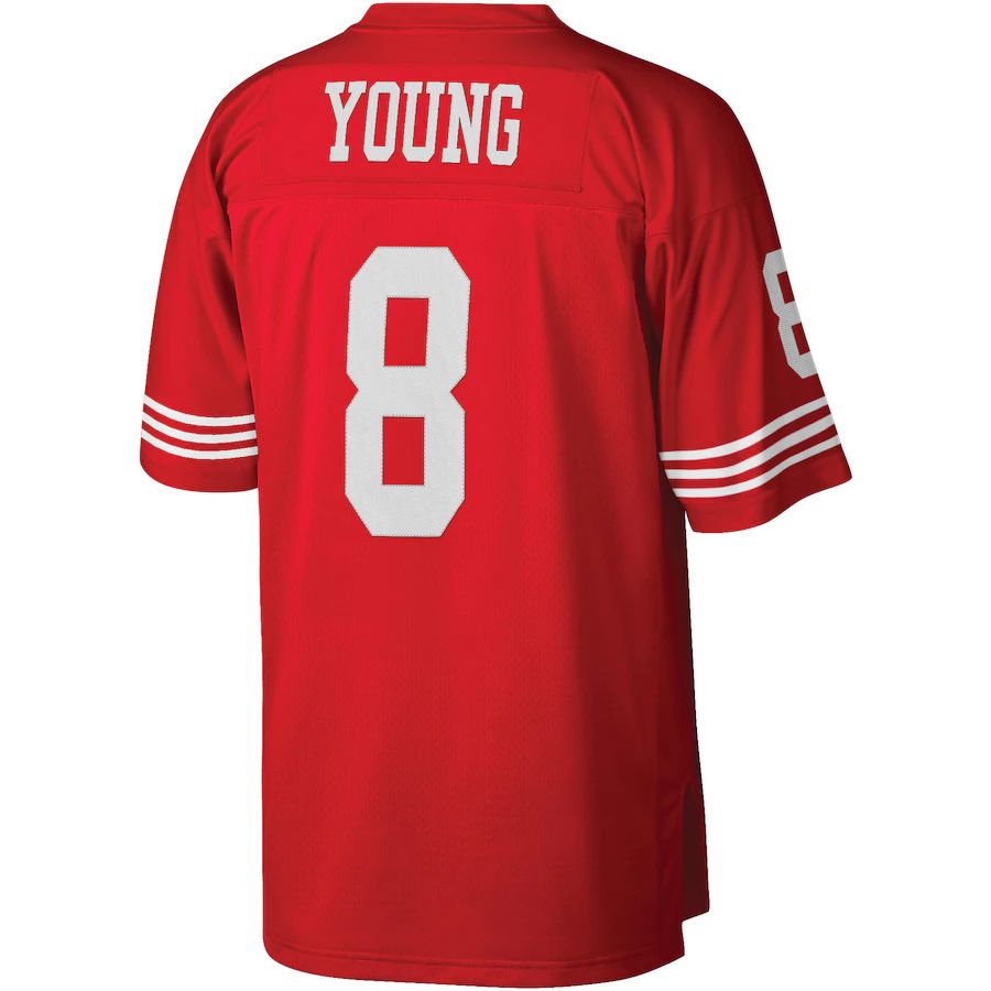 San Francisco 49ers #8 Steve Young Mitchell & Ness Scarlet Legacy Replica Jersey Stitched American Football Jerseys