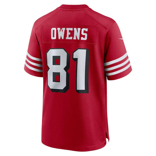 San Francisco 49ers #81 Terrell Owens Scarlet Retired Alternate Game Jersey Stitched American Football Jerseys