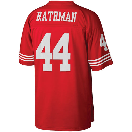 San Francisco 49ers #44 Tom Rathman Mitchell & Ness Scarlet Retired Player Legacy Replica Jersey Stitched American Football Jerseys