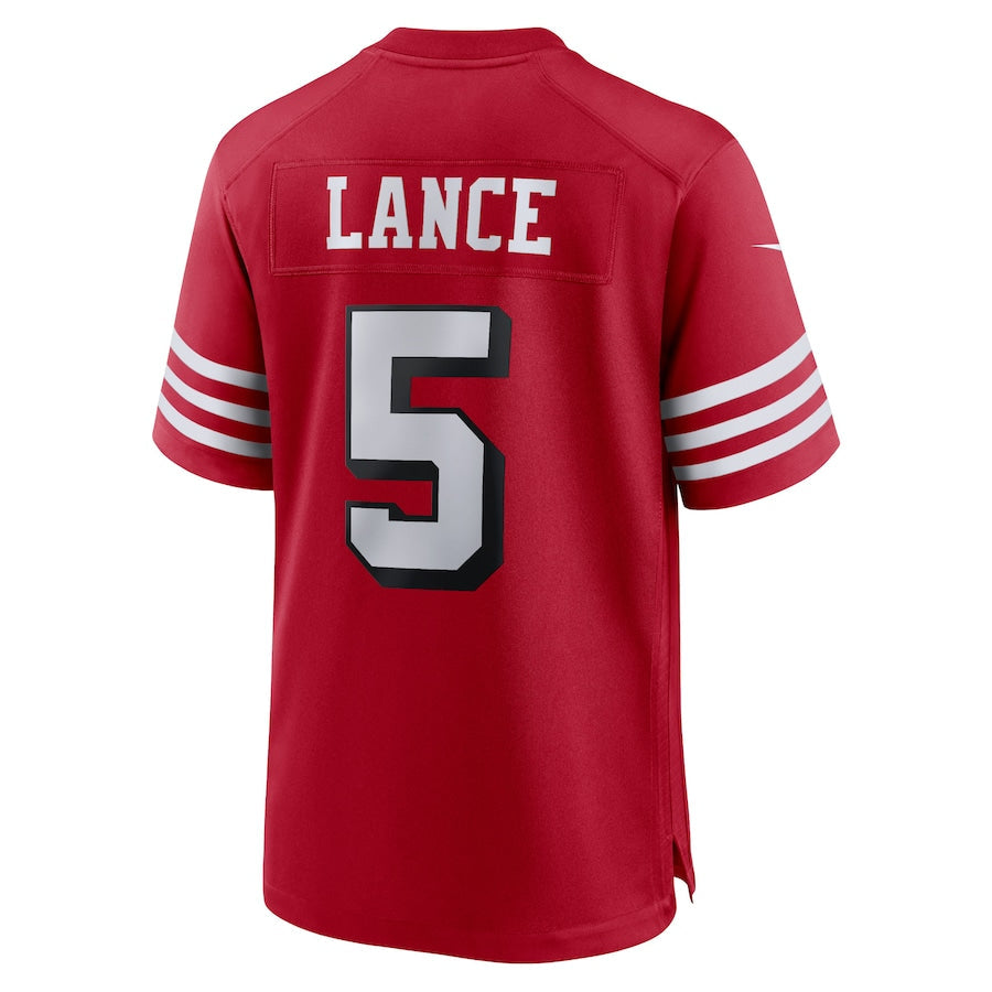 San Francisco 49ers #5 Trey Lance Scarlet Alternate Game Jersey Stitched American Football Jerseys