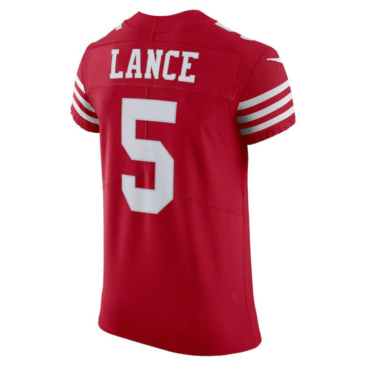 San Francisco 49ers #5 Trey Lance Scarlet Vapor Elite Jersey Stitched American Football Jerseys