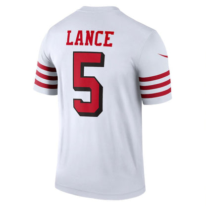 San Francisco 49ers #5 Trey Lance White Alternate Legend Jersey Stitched American Football Jerseys