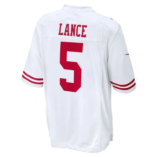 San Francisco 49ers #5 Trey Lance White Game Jersey Stitched American Football Jerseys