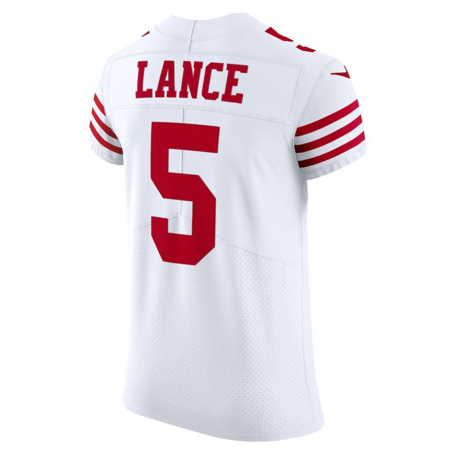 San Francisco 49ers #5 Trey Lance White Vapor Elite Jersey Stitched American Football Jerseys