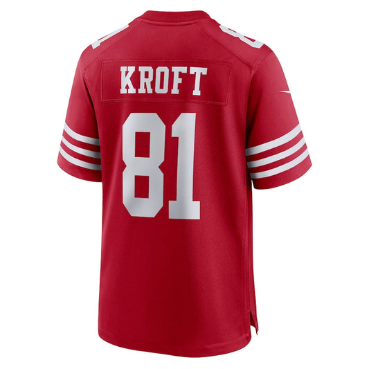 San Francisco 49ers #81 Tyler Kroft Scarlet Game Player Jersey Stitched American Football Jerseys