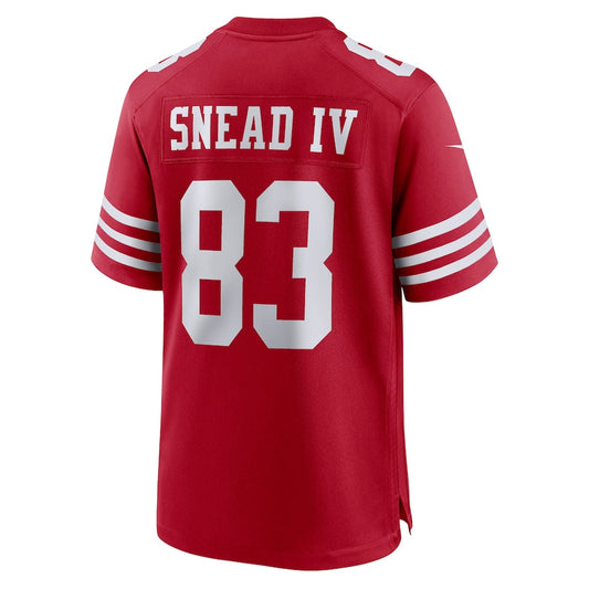 San Francisco 49ers #83 Willie Snead IV Scarlet Game Player Jersey Stitched American Football Jerseys