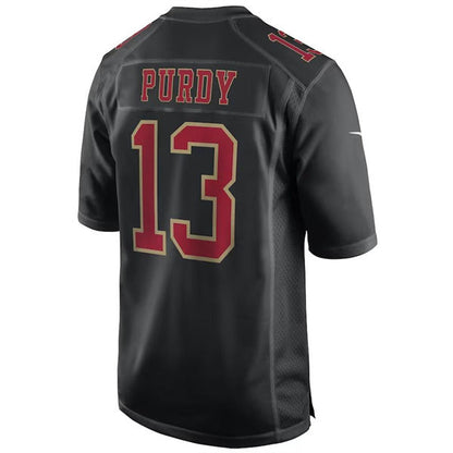 San Francisco 49ers #13 Brock Purdy Black carlet Player Game Jersey Stitched American Football Jerseys