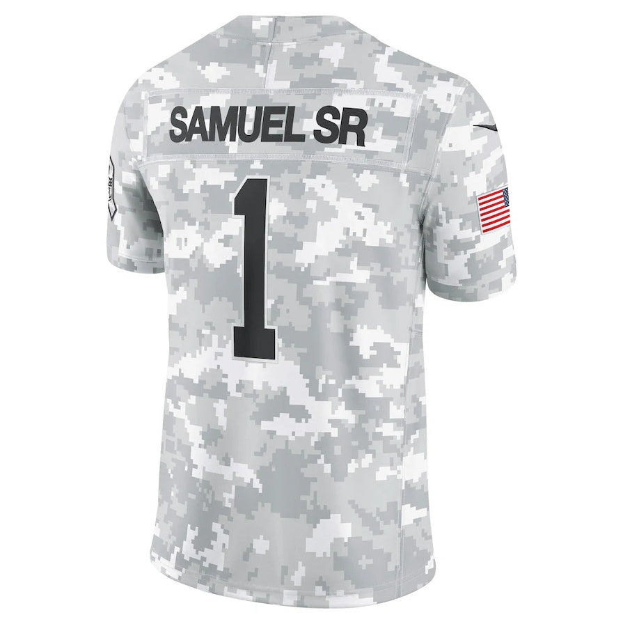 San Francisco 49ers #1 Deebo Samuel Sr Arctic Camo 2024 Salute to Service Limited Stitched American Football Jerseys