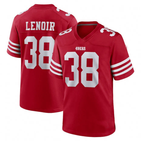 San Francisco 49ers #38 Deommodore Lenoir Scarlet Game Player Jersey Stitched American Football Jerseys