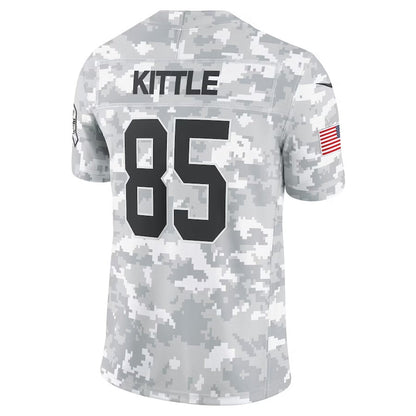 San Francisco 49ers #85 George Kittle Arctic Camo 2024 Salute to Service Limited Stitched American Football Jerseys