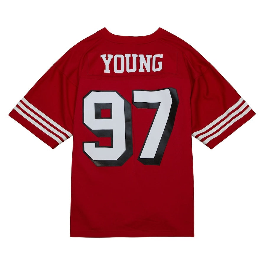 San Francisco 49ers #97 Bryant Young Mitchell & Ness Legacy Replica Jersey - Scarlet Stitched American Football Jerseys