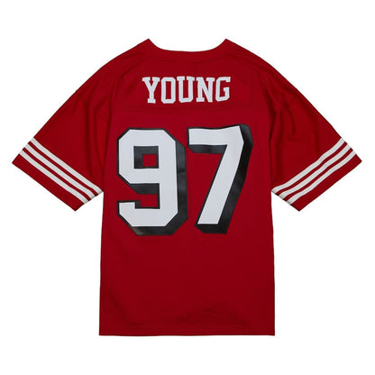 San Francisco 49ers #97 Bryant Young Mitchell & Ness Legacy Replica Jersey - Scarlet Stitched American Football Jerseys