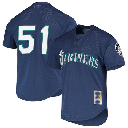 Seattle Mariners #51 Ichiro Suzuki Mitchell & Ness Royal Cooperstown Collection Mesh Batting Practice Jersey Baseball Jerseys