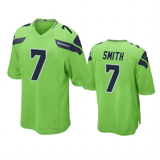 New York Jets #7 Geno Smith Neon Green Game Jersey Stitched American Football Jerseys