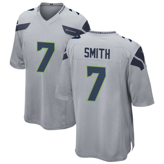 New York Jets #7 Geno Smith  Gray Game Custom Jersey Stitched American Football Jerseys