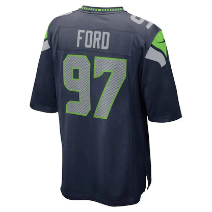 S.Seahawks #97 Poona Ford College Navy Game Jersey Stitched American Football Jerseys