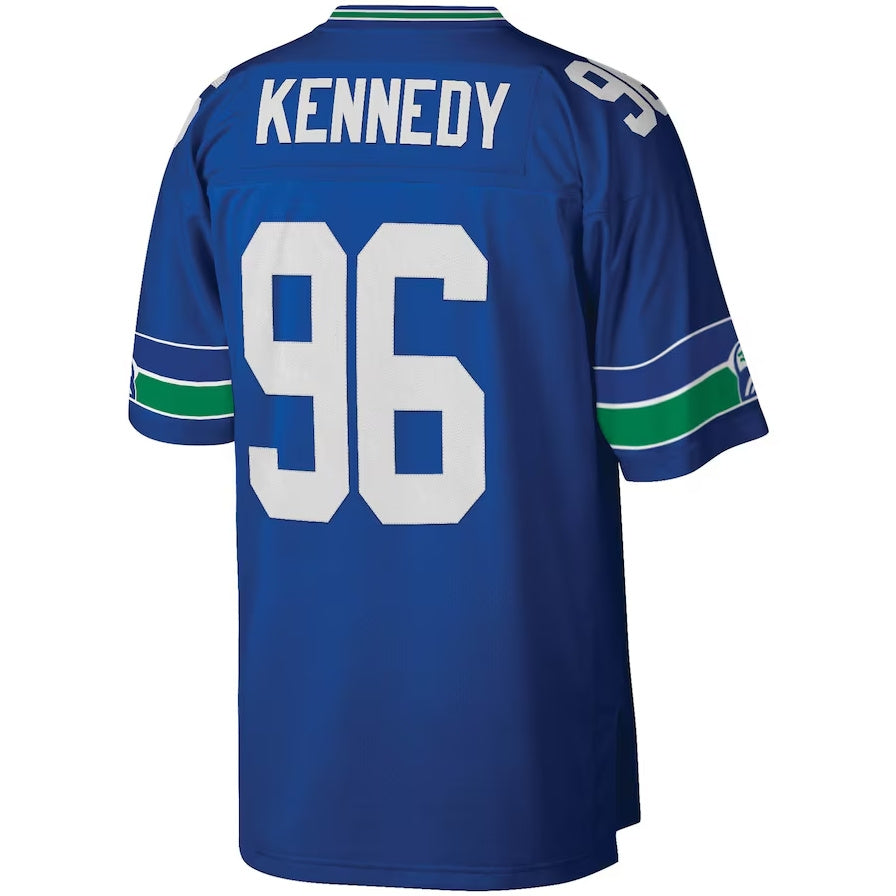 S.Seahawks #96 Cortez Kennedy Mitchell & Ness Legacy Replica Jersey - Royal Stitched American Football Jerseys