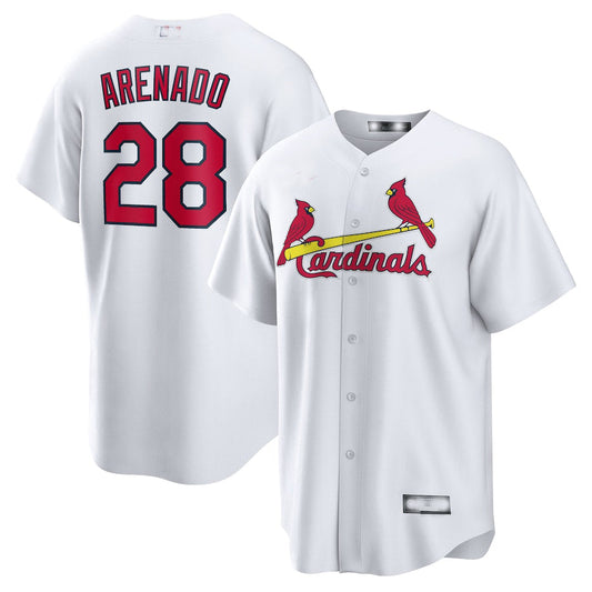 St. Louis Cardinals #28 Nolan Arenado White Home Official Replica Player Jersey Baseball Jerseys