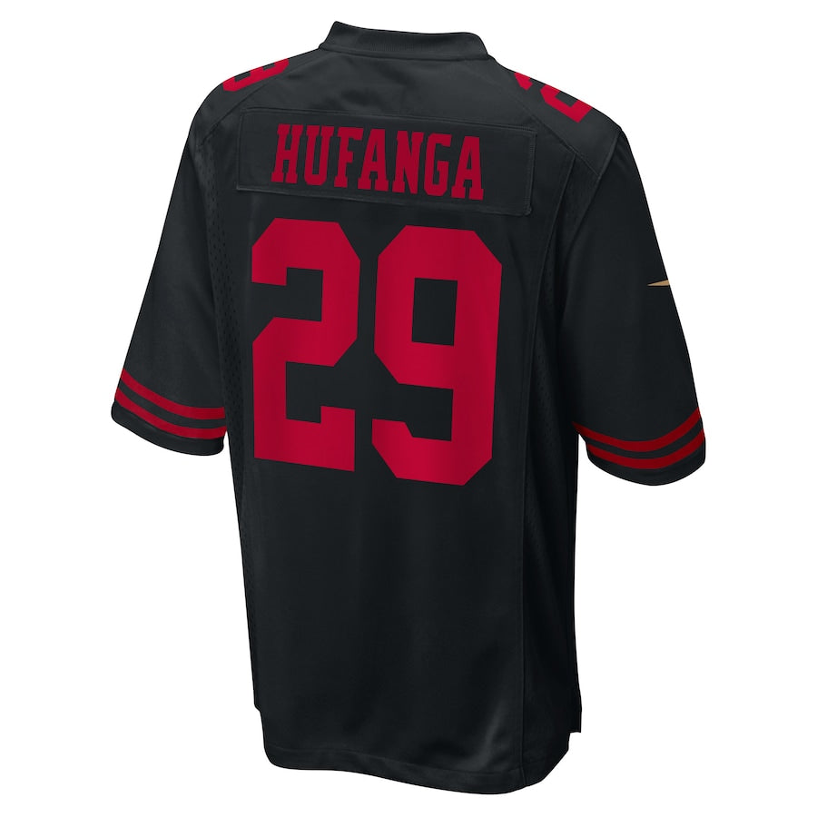 San Francisco 49ers #29 Talanoa Hufanga Fashion Game Jersey Black Stitched American Football Jerseys