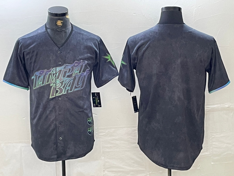 Tampa Bay Rays Blank Charcoal 2024 City Connect Limited Stitched Baseball Jersey