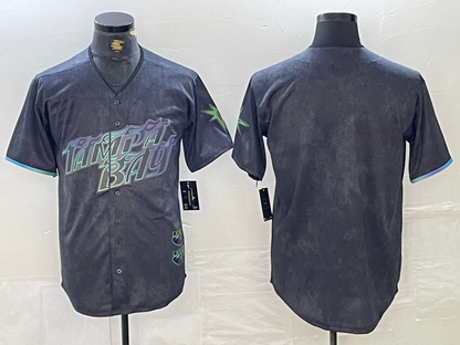 Tampa Bay Rays Blank Charcoal 2024 City Connect Limited Stitched Baseball Jersey