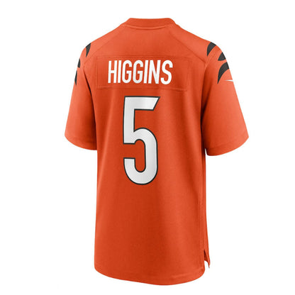 Cincinnati Bengals #5 Tee Higgins Alternate Game Player Jersey - Orange Stitched American Football Jerseys