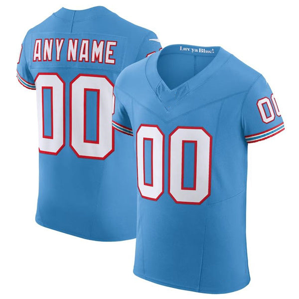 Custom T.Titans Light Blue Scarlet Vapor F.U.S.E. Elite  Jersey Stitched American Football Jerseys