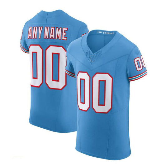 Custom T.Titans Light Blue Vapor F.U.S.E. Elite Jersey American Stitched Football Jerseys