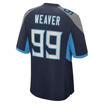 T.Titans #99 Rashad Weaver Navy Game Jersey Stitched American Football Jerseys