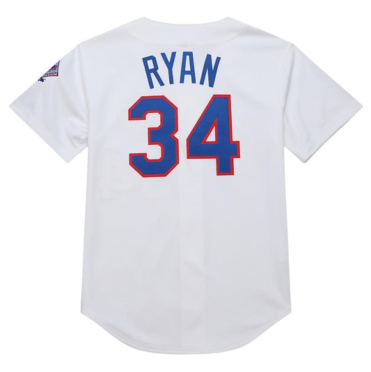 Texas Rangers #34 Nolan Ryan Mitchell & Ness 1993 Cooperstown Collection Authentic Jersey - White Baseball Jerseys