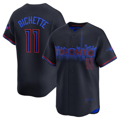 Toronto Blue Jays #11 Bo Bichette 2024 City Connect Limited Player Jersey - Black Baseball Jerseys）