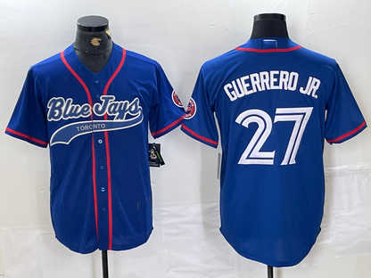 Toronto Blue Jays #27 Vladimir Guerrero Jr Blue Cool Base Stitched Baseball Jerseys