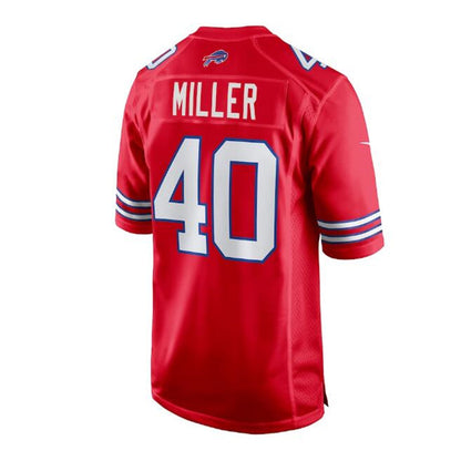 Buffalo  Bills #40 Von Miller Alternate Game Jersey - Red American Stitched Football Jerseys