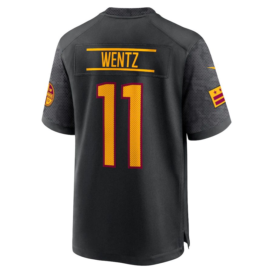 W.Commanders #11 Carson Wentz Black Alternate Game Player Jersey Stitched American Football Jerseys