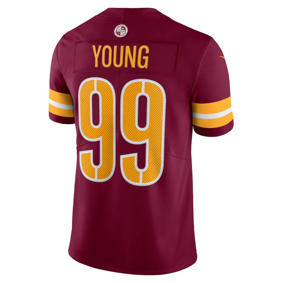 W.Commanders #99 Chase Young  Burgundy Vapor Limited Jersey Stitched American Football Jerseys