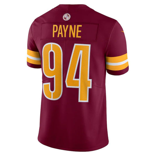 W.Commanders #94 Da'Ron Payne Burgundy Vapor Limited Jersey Stitched American Football Jerseys