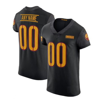 Custom W.Commanders Black Vapor Untouchable Elite Alternate Jersey American Stitched Football Jerseys