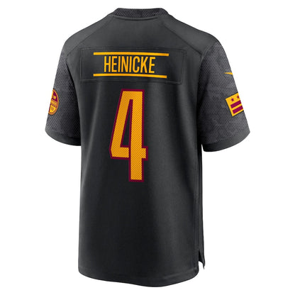 W.Commanders #4 Taylor Heinicke  Black Alternate Game Player Jersey Stitched American Football Jerseys