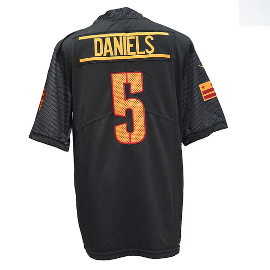 W.Commanders #5 Jayden Daniels  Black Alternate Vapor Limited American Football Jersey