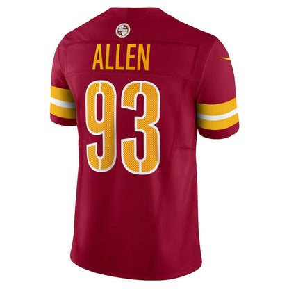 W.Commanders #93 Jonathan Allen Vapor F.U.S.E. Limited Jersey - Burgundy American Football Jerseys