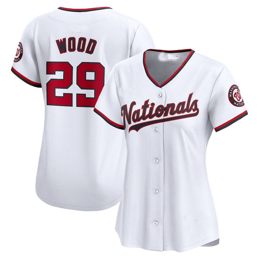 Washington Nationals #29 James Wood Home Limited Player Jersey - White Baseball Jerseys