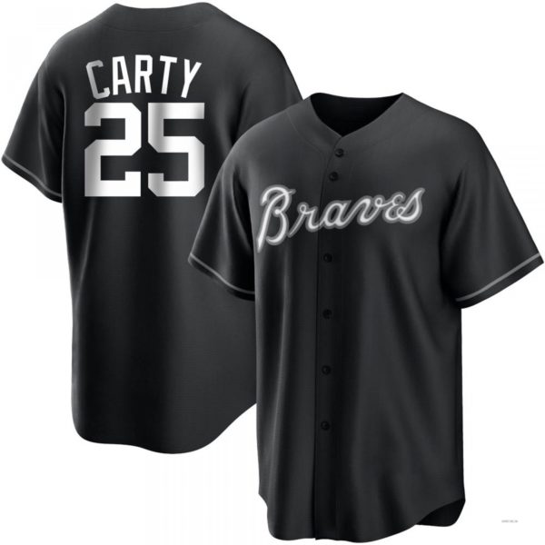 Atlanta Braves #25 Rico Carty White Black Jersey Stitches Baseball Jerseys