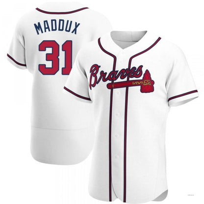 Atlanta Braves #31 Greg Maddux White Home Jersey Stitches Baseball Jerseys